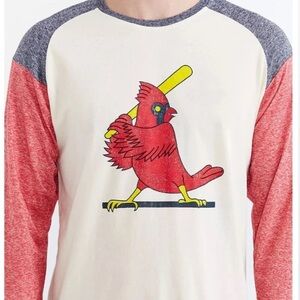 St Louis Cardinals Retro 3/4 Sleeve Raglan Tee Shirt Wright & Ditson Mens Small